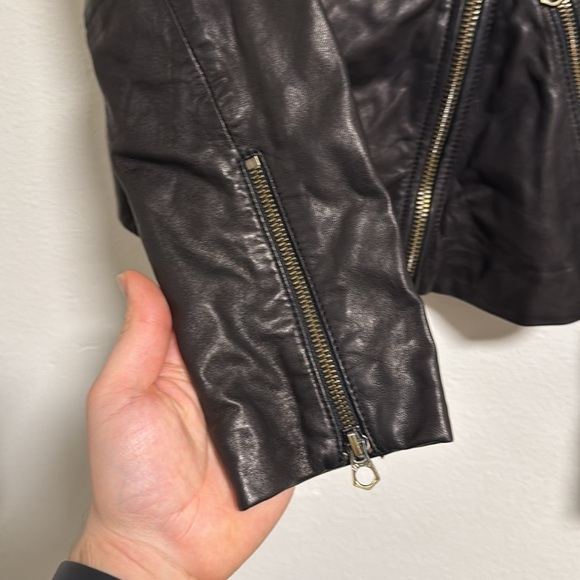 Madewell Washed Leather Motorcycle Jacket, Black w/Brass Hardware Edition, NWOT - Picture 9 of 11